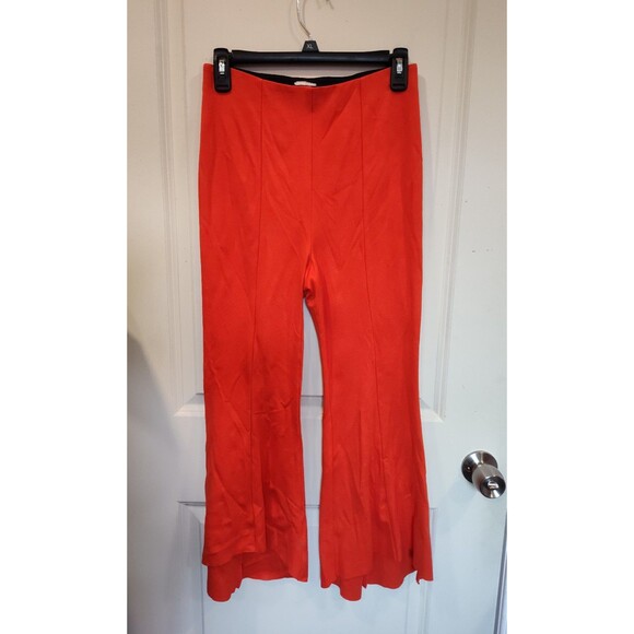 Women's Postmark Anthropologie Holiday Flared Pull On Pants Orange 4 - Picture 5 of 11